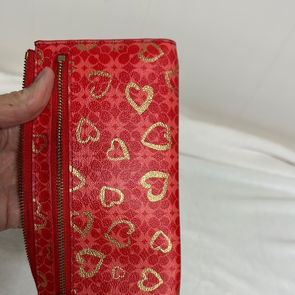 Coach Red and Gold Program Hearts Signature Clutch/ wristlet - Picture 14 of 14